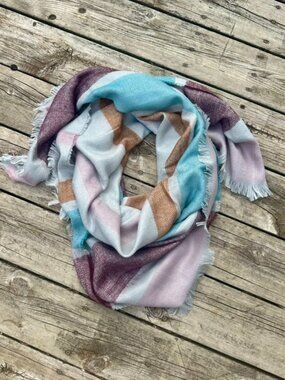 Women's Fashion Scarf Blue Mauve